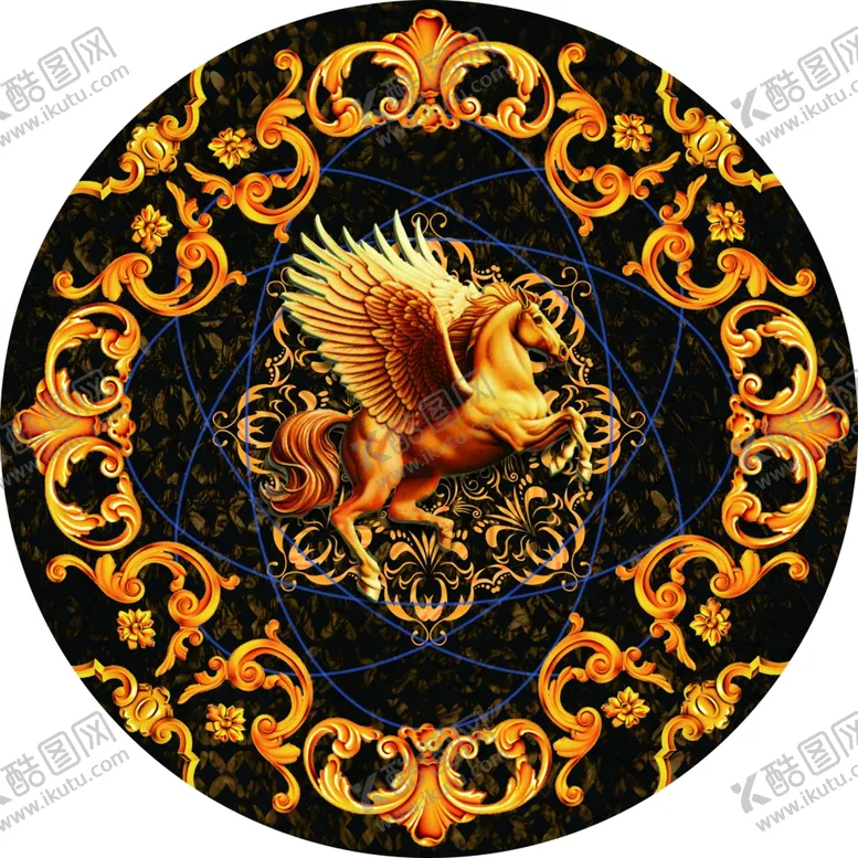 编号：12836306260122448768【酷图网】源文件下载-金色欧式花纹装饰画