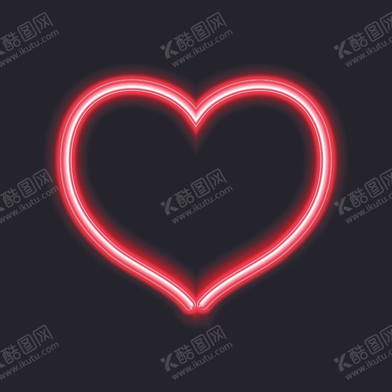 编号：51499910011445124935【酷图网】源文件下载-LED风霓虹灯爱心元素图片