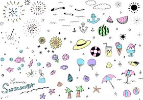 夏日元素矢量插画素材