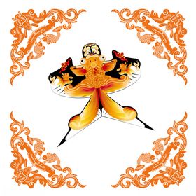 中式传统蝙蝠双鱼装饰图案