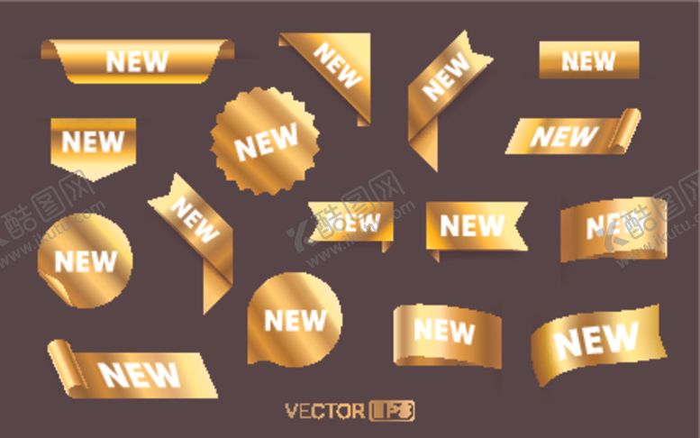 编号：37860404162309594447【酷图网】源文件下载-金色新品标签