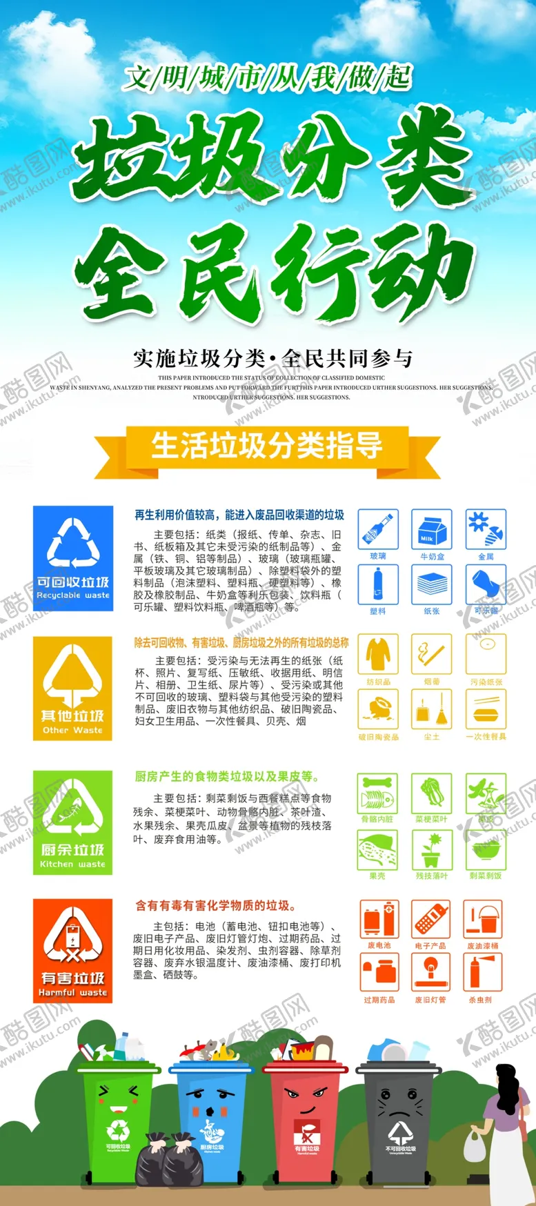 编号：42002306301829152162【酷图网】源文件下载-垃圾分类易拉宝