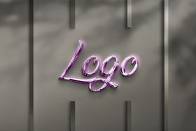 logo样机智能贴图LOGO贴图金属背景墙