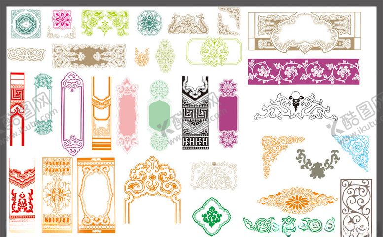 编号：16351309101114469987【酷图网】源文件下载-古典花纹古代人物建筑花纹