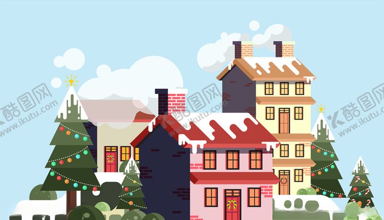 编号：80949210081001218591【酷图网】源文件下载-整齐冬季房屋