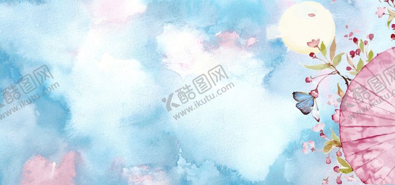 编号：63725109230334251564【酷图网】源文件下载-彩色手绘背景云彩