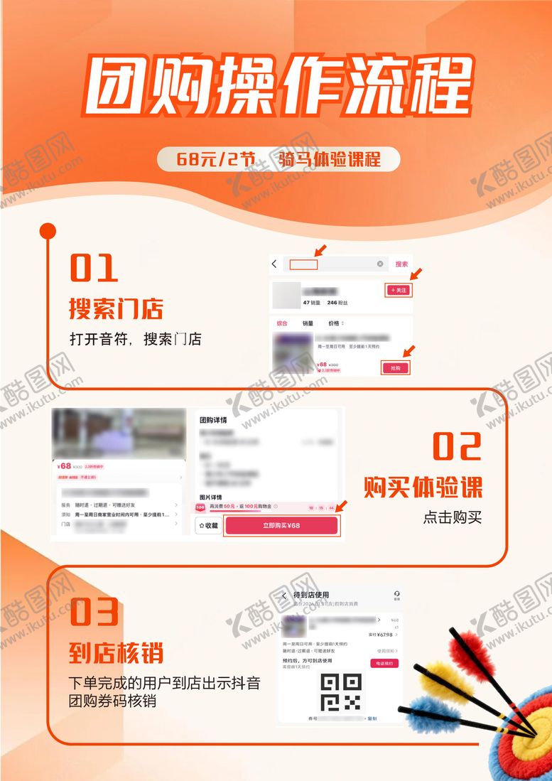 编号：84493201260151471714【酷图网】源文件下载-团购操作引导流程宣传海报