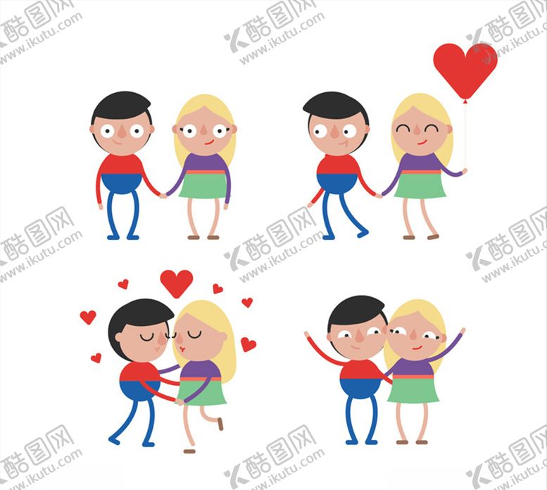 编号：51485806161632574202【酷图网】源文件下载-爱心情侣设计矢量素材