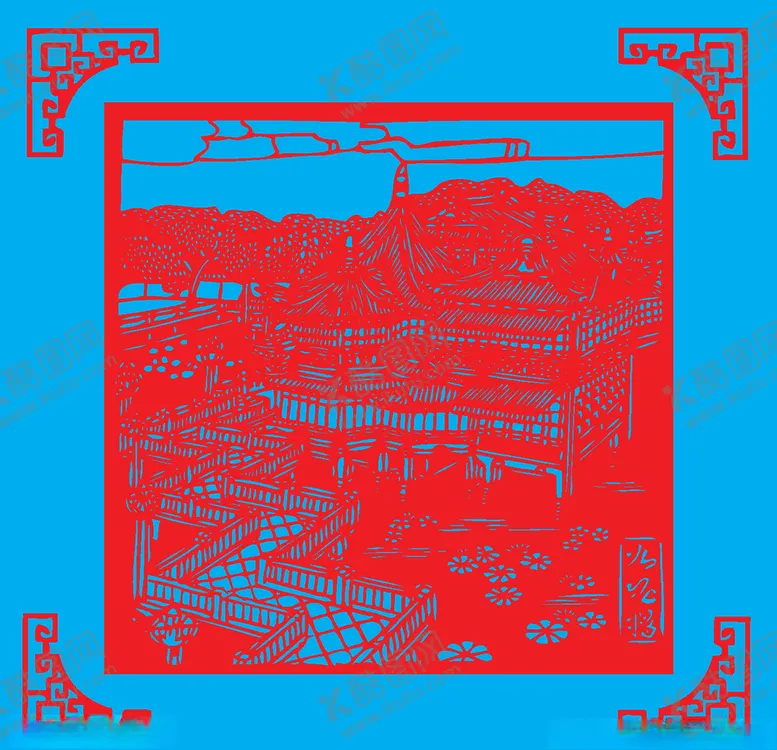 编号：90478003270409577217【酷图网】源文件下载-九曲桥剪纸