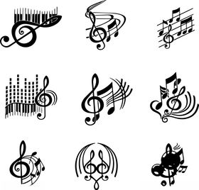多样音乐符号图标集合