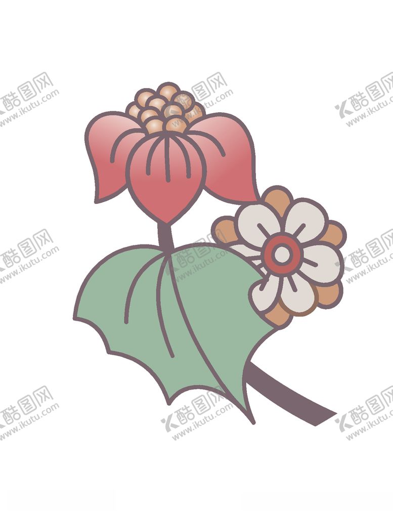 编号：34273309190819313582【酷图网】源文件下载-敦煌风格绘画植物花朵