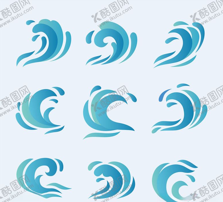 编号：40967710300912204920【酷图网】源文件下载-蓝色浪花设计