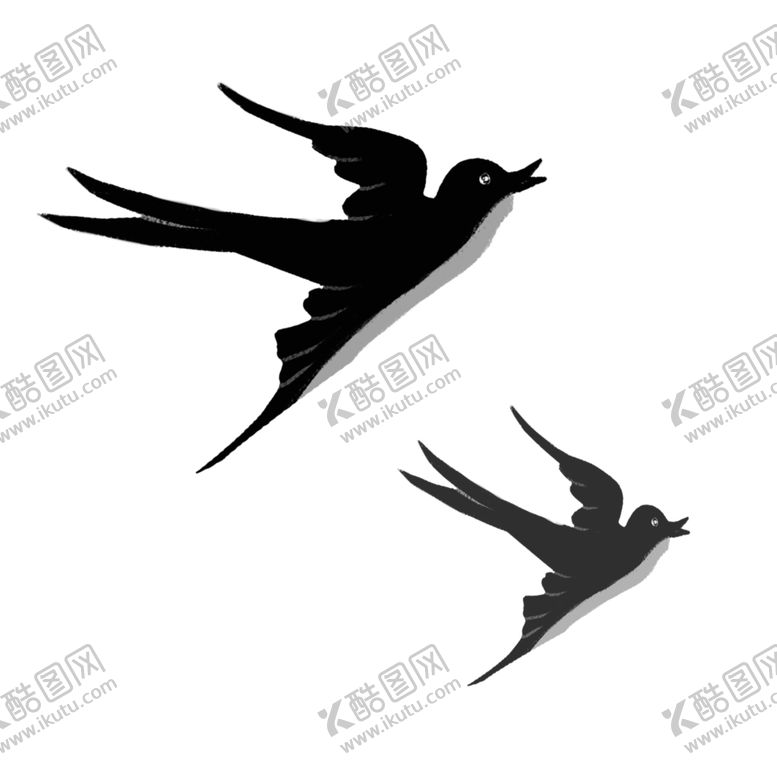 编号：68347003200118049364【酷图网】源文件下载-手绘春天的燕子插画