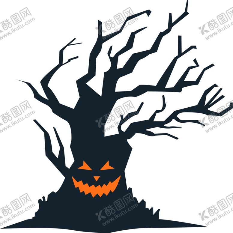 编号：27736910110802551748【酷图网】源文件下载-万圣节素材矢量树南瓜树