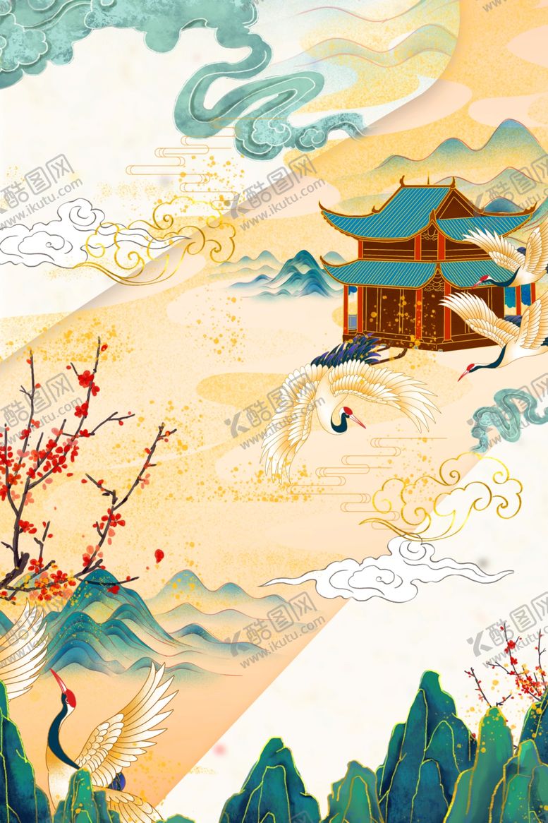 编号：34510605151510067017【酷图网】源文件下载-山水国风古风传统海报素材
