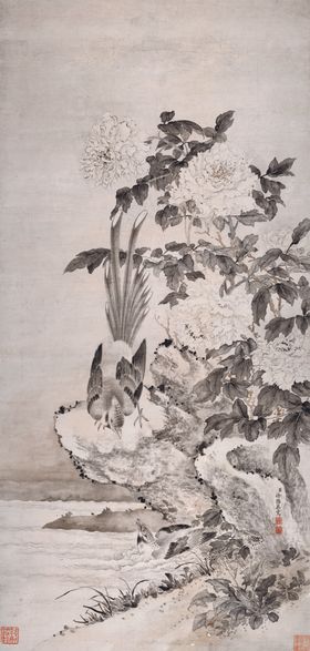 牡丹山鹧图