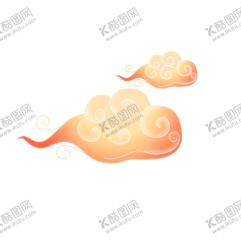 编号：29022204250741118438【酷图网】源文件下载-金色祥云中国风png