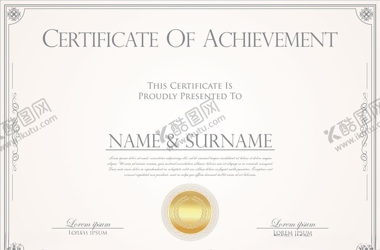 编号：91305710071811392235【酷图网】源文件下载-证书设计