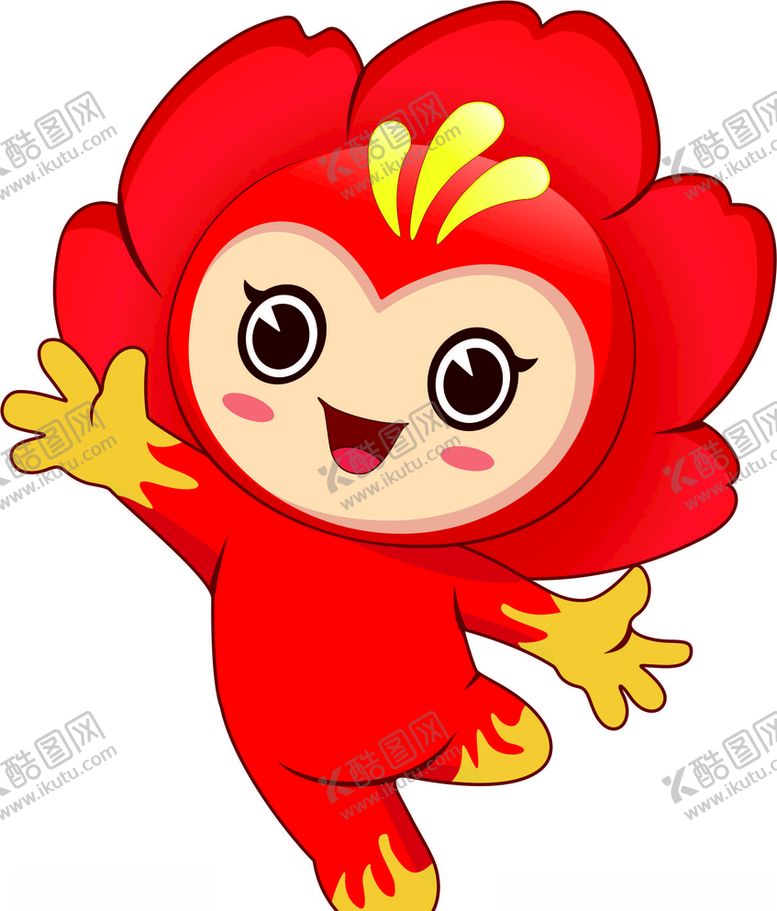 编号：47175810231552337217【酷图网】源文件下载-红色花朵吉祥物