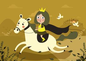 创意骑白马的公主
