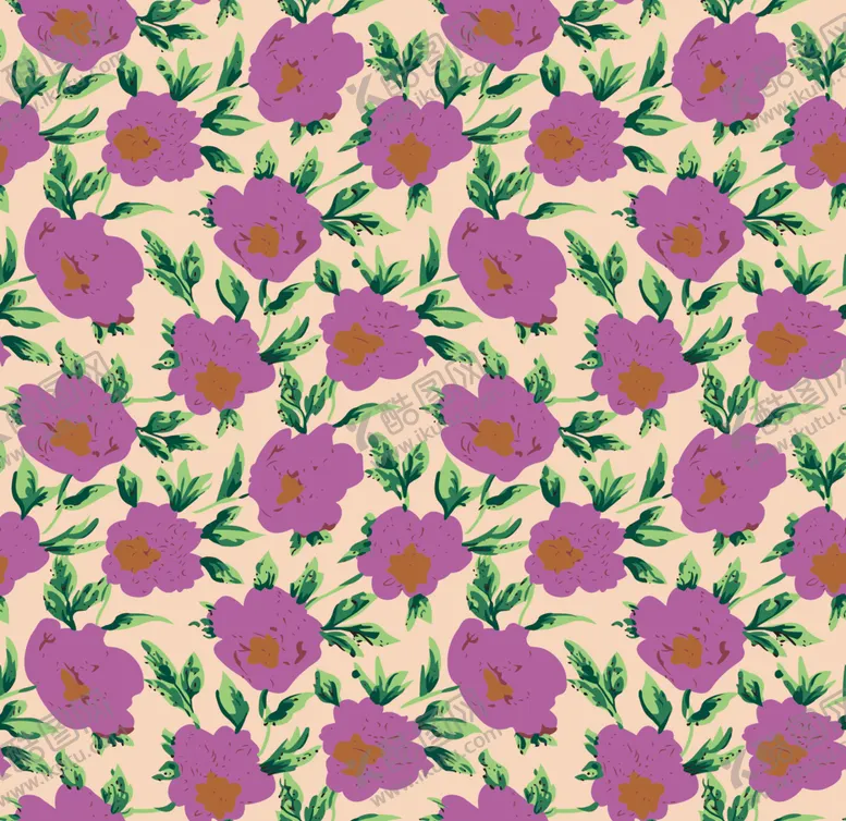 编号：17921904050052576512【酷图网】源文件下载-紫色花卉图案背景纹理