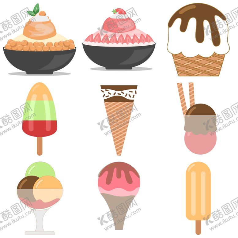 编号：57624610082054243972【酷图网】源文件下载-卡通冰淇淋