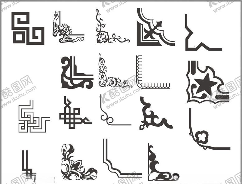 编号：33790609300722275238【酷图网】源文件下载-角花花边花纹边框