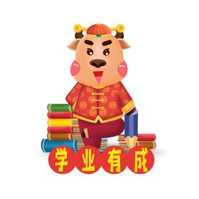 牛年形象手绘大吉2021
