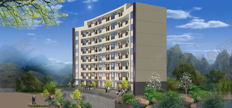 编号：18825909281929175712【酷图网】源文件下载-宿舍楼效果图