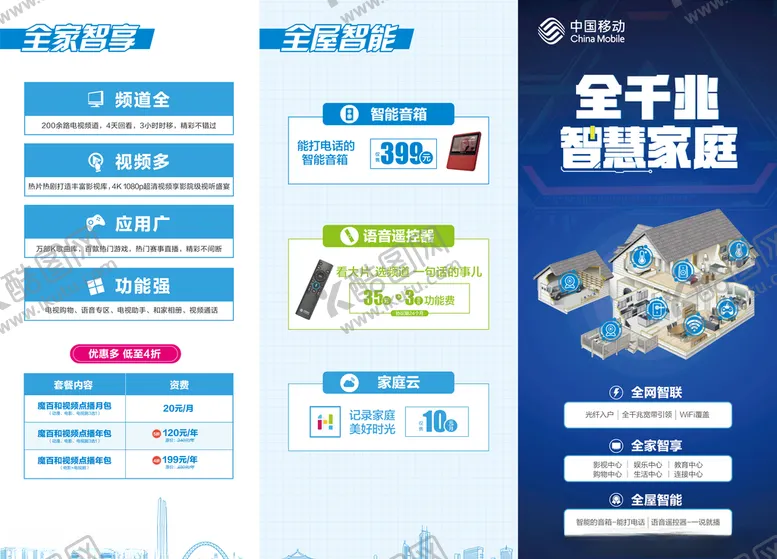 编号：65928804231447544994【酷图网】源文件下载-智慧家庭三折页