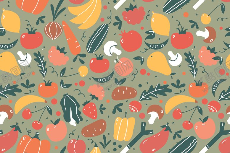 编号：40948204250612595118【酷图网】源文件下载-蔬菜图案背景