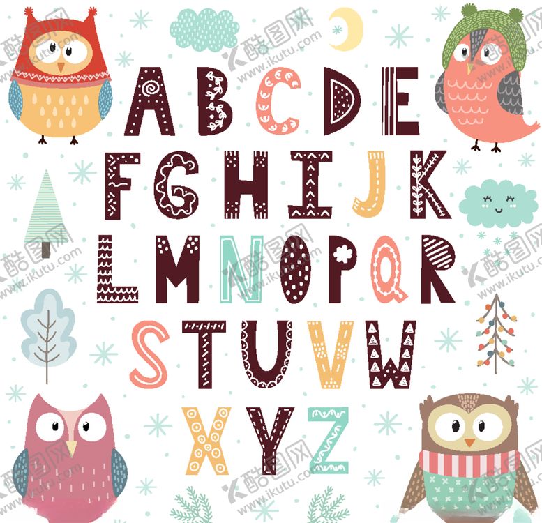 编号：56060509260125196928【酷图网】源文件下载-可爱卡通英文字体