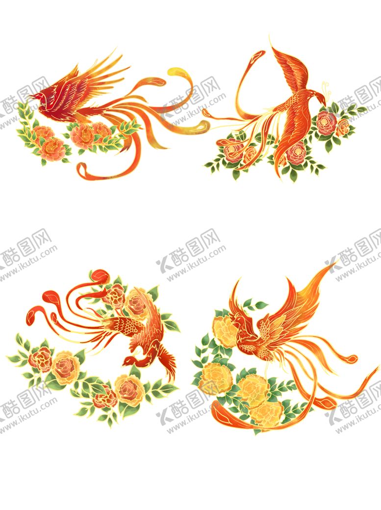 编号：46364905011829236928【酷图网】源文件下载-国潮凤凰插画