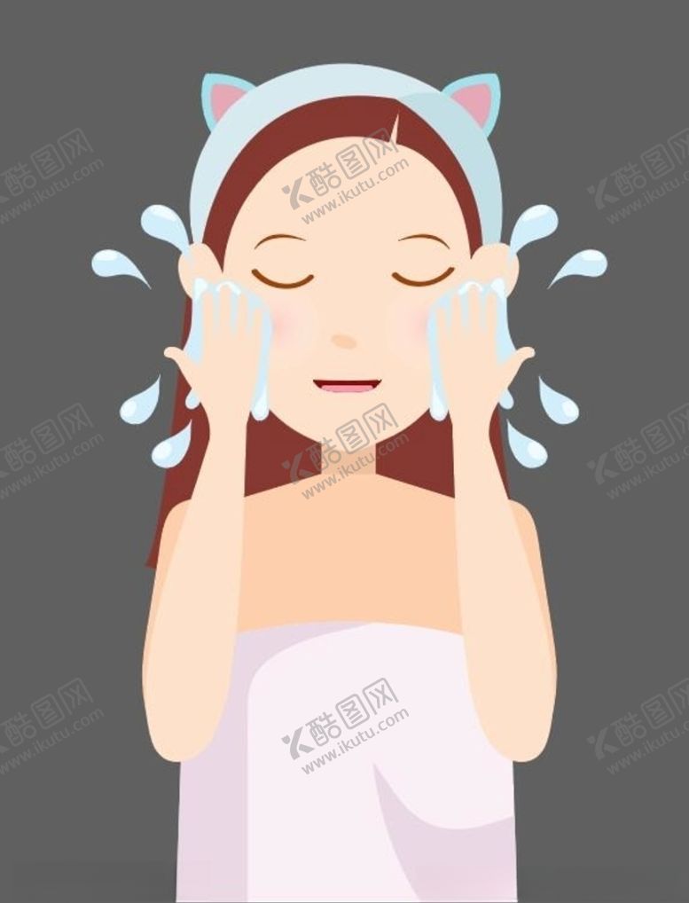 编号：54786505040621341962【酷图网】源文件下载-美女洗脸护肤美容步骤矢量