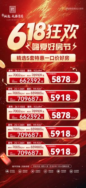 地产618狂欢特惠特价房海报