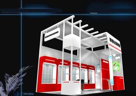 展览3D模型二面开口效果图三维设计灯光效果图