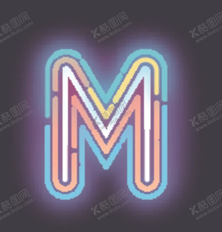 编号：94290705150953554523【酷图网】源文件下载-霓虹灯字母M