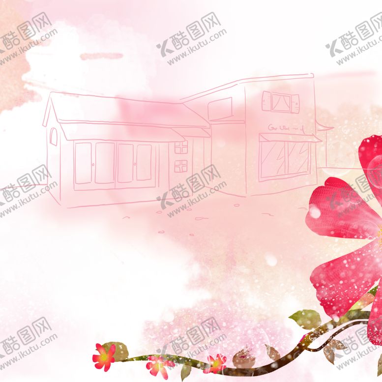 编号：63534912130030326765【酷图网】源文件下载-唯美花卉水彩建筑简约挂画装饰画