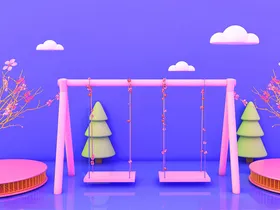 C4D美陈装置模型舞台背景3饰快闪背景拍照打卡