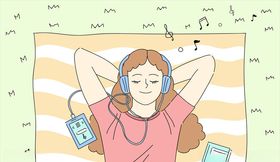 听音乐的女子