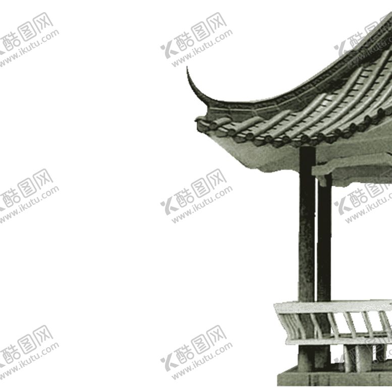 编号：13307306170913375546【酷图网】源文件下载-龙柱屋檐凉亭免抠PNG图片