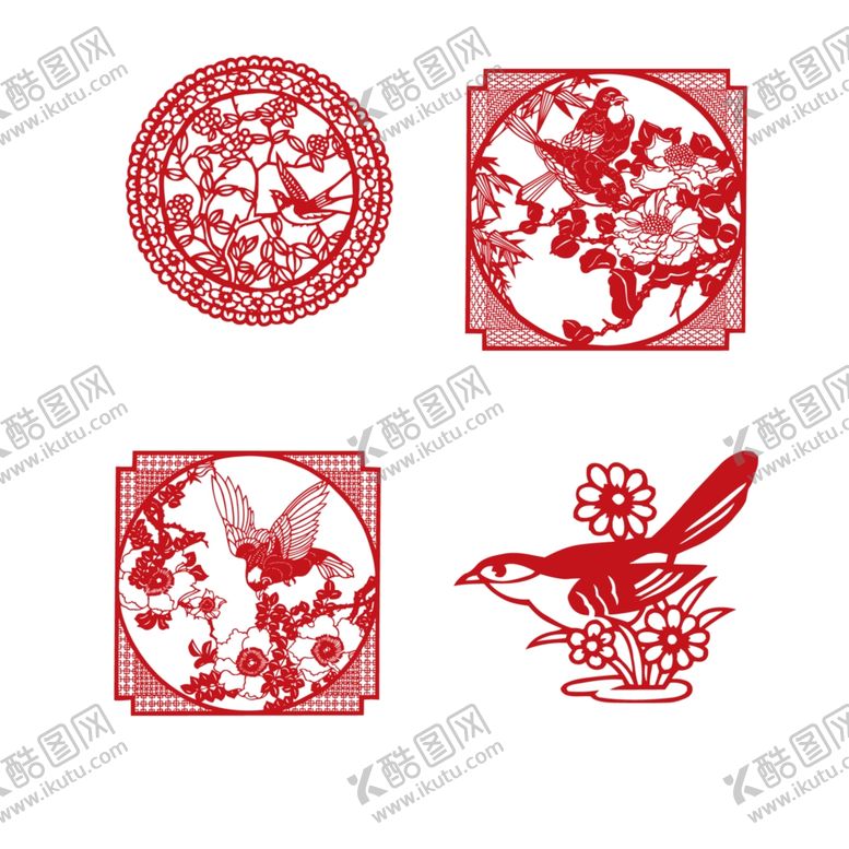 编号：53816307041956367932【酷图网】源文件下载-喜鹊窗花剪纸