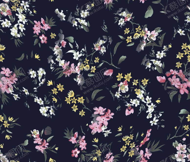 编号：14811709202054467736【酷图网】源文件下载-小碎花大牌数码印花花卉