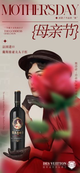 母亲节红酒场景海报 