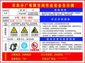 有限空间作业告示牌