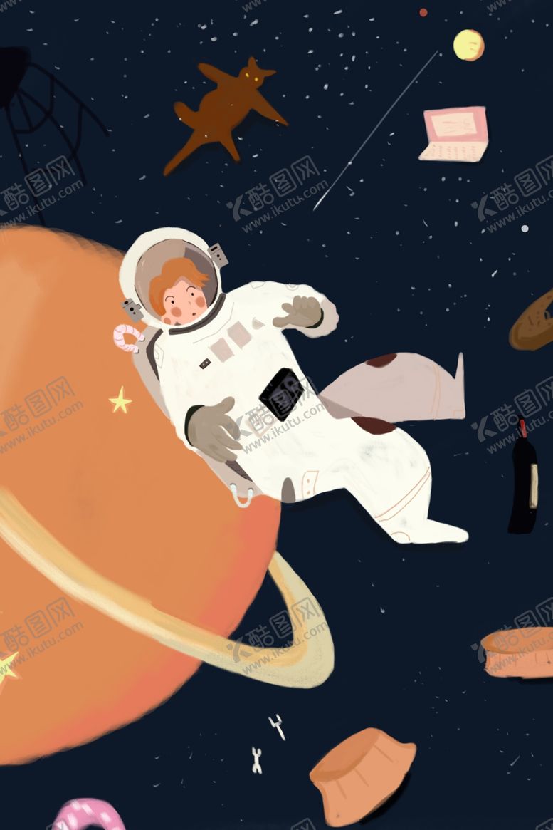 编号：40500707141620489969【酷图网】源文件下载-宇航员插画
