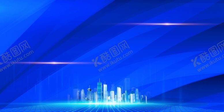 编号：34310405112040581651【酷图网】源文件下载-蓝色科技企业未来海报背景素材