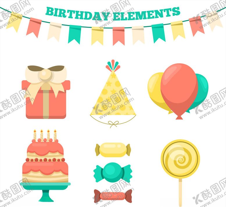 编号：11965210071818599912【酷图网】源文件下载-矢量生日元素