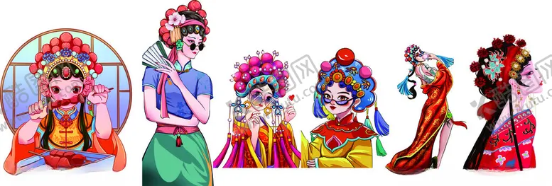 编号：95909801251201279790【酷图网】源文件下载-红色戏剧国风女人
