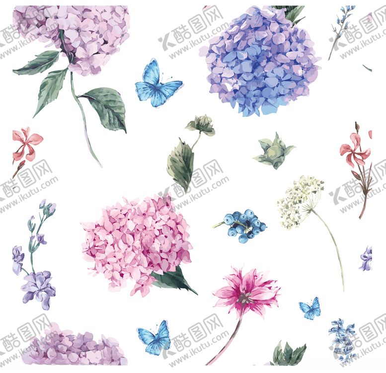 编号：19982409241527061013【酷图网】源文件下载-手绘水粉花束背景